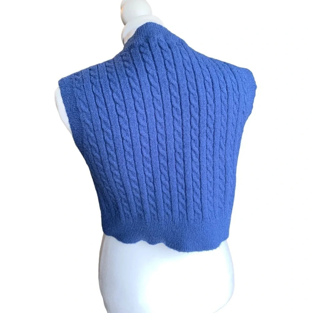 WAN Original Design XS blue knit sweater vest cropped - Picture 5 of 5